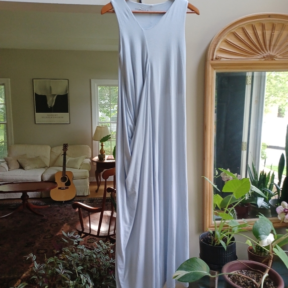 MATTHILDUR Soft Blue Lagenlook Flowy Dress Size S - Picture 4 of 7